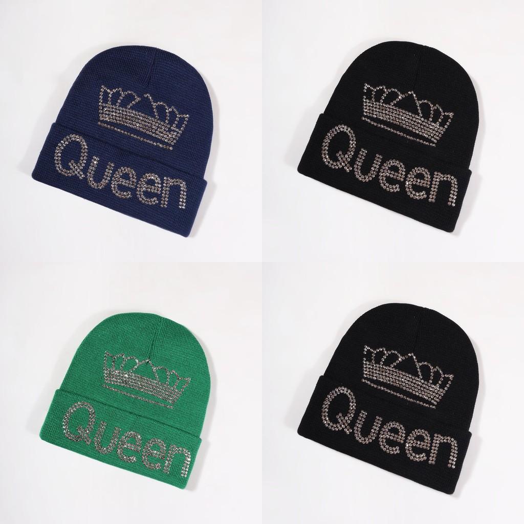 Knitted Hat For Men And Women With Queen Crown Pattern For Autumn Winter Warmth