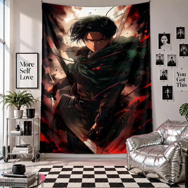 Wandbehang Attack on Titan Kunst Hängendes Tuch Dekorative Hintergrundabdeckung für Raumdekoration