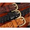 Popular 2.5cm Genuine Leather Woven Braided Belt Needle Buckle Cowhide Fashion Versatile Casual Daily Pants Belt