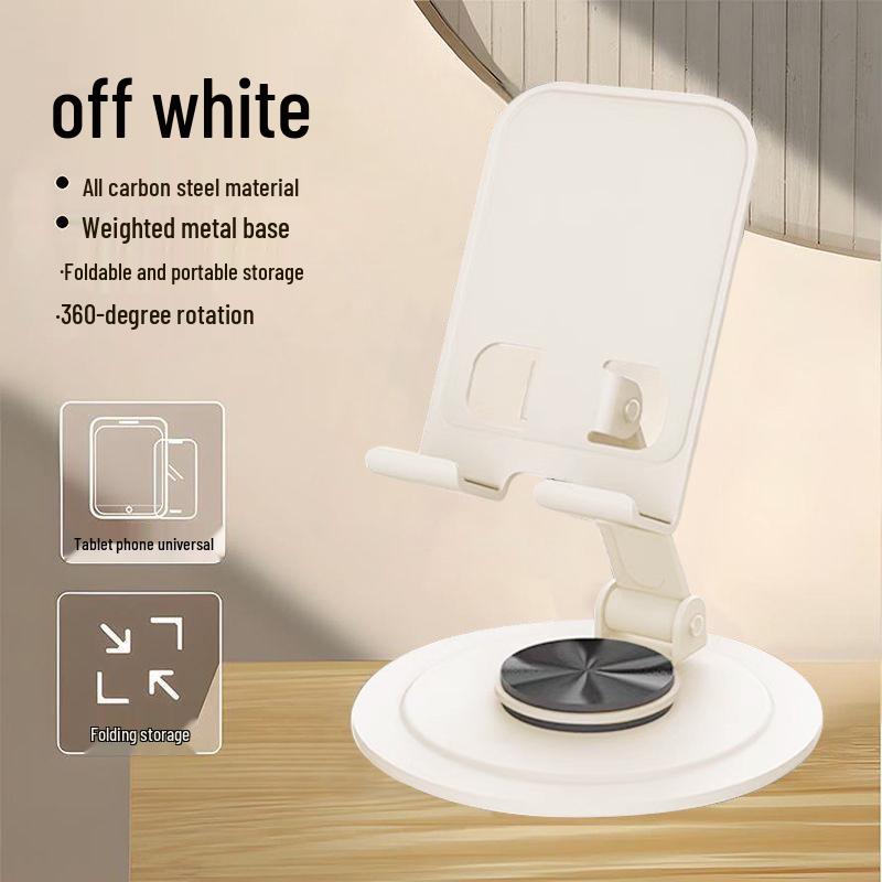 Desktop 360° Rotating All-Metal Foldable Phone & Tablet Holder for Creative Live Broadcasts