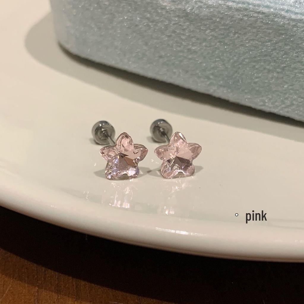 Flashing Millennium Eight-Sided Zircon Rose Ear Studs for Women - Personalized Multi-Faceted Exquisite Design