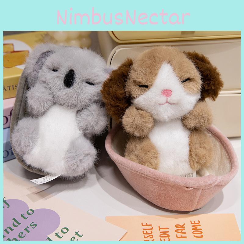 Sleeping Animal Basket Plush Toy Cute Cartoon Koala Rabbit Puppy Doll Children