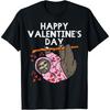 Happy Valentines Day Sloth Hearts Cute Lazy Animal Lover T-Shirt