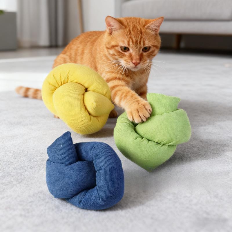 Katzenspielzeug Katzenminze Knisterpapier Kissen Bissfest Interaktives Katzenspielzeug Selbstbeschäftigung Langeweileabbau Plüschstreifen Verdrehtes Haustierkissen