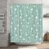Modern Floral Shower Curtain Decor with 3D Printing Waterproof Fabric for Bathrooms Mint Green White Pattern (180x240cm)