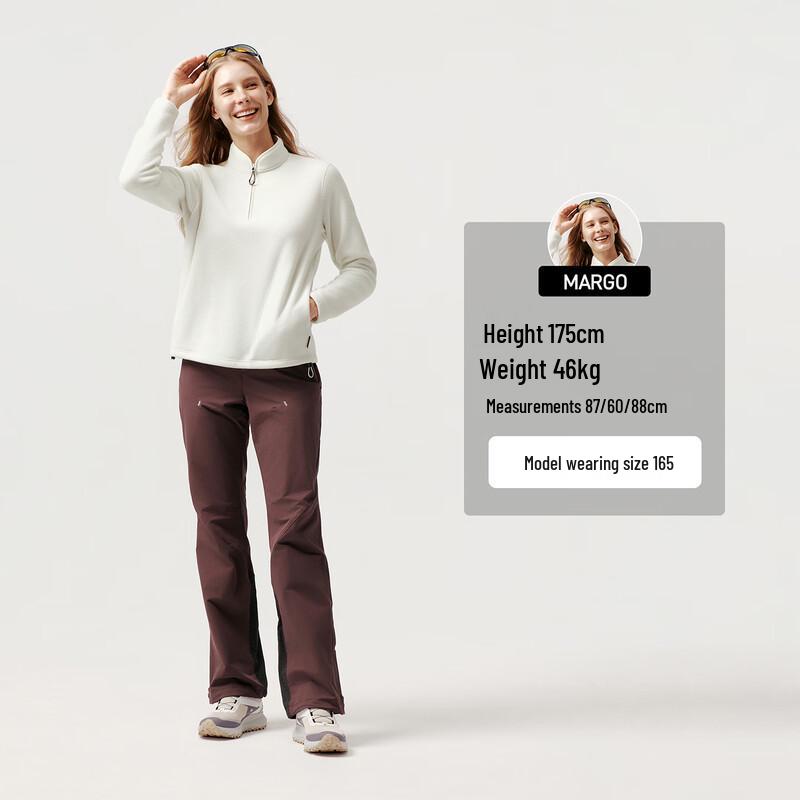 TANBOER Women's Stretch Thermal Fleece Mock Neck Top