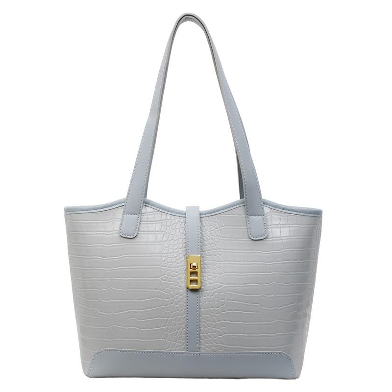 Large Capacity Portable Tote Bag Women's New Contrasting Color Fashion Commuter Shoulder Armpit Bag
