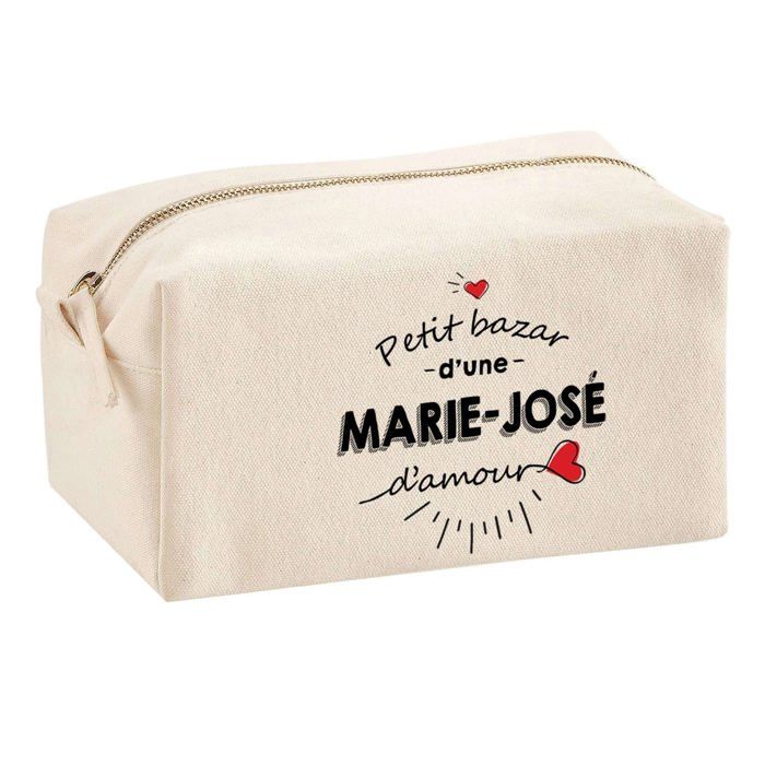 Trousse multifonction Bazar d'une Marie-José d'amour Cadeau Idée Personnalisé Original Rentrée | Trousse Scolaire Fournitures Bureau