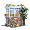 3725PCS Sakura Restaurant Building Blocks City Street Scene MOC Model Bricks With Light Decoration Ornaments Kids DIY Toy Gifts