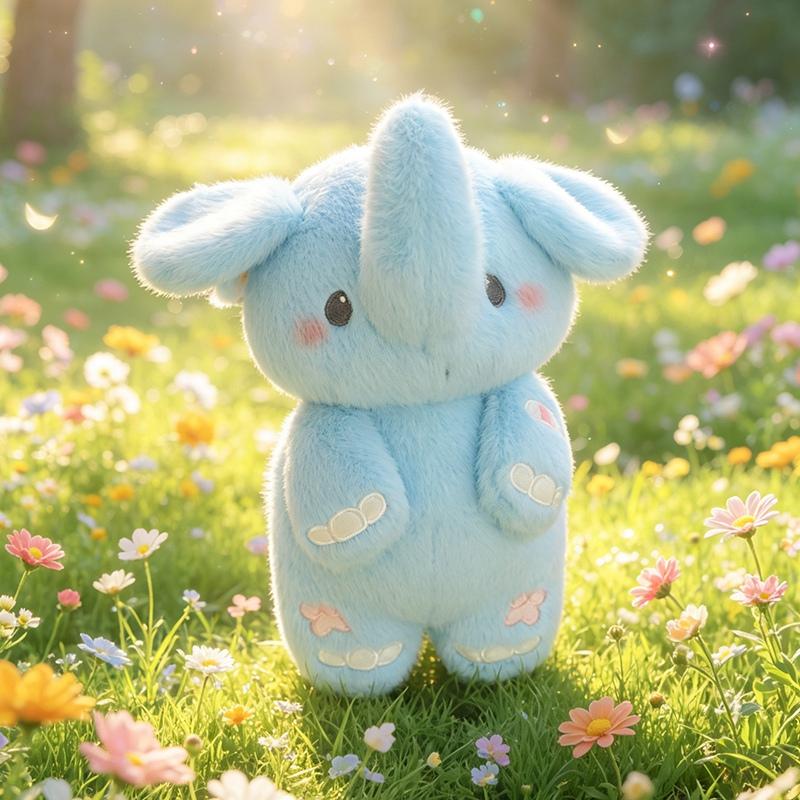 23Cm Couple Elephants Cartoon Plush Toy Stuffed Female Male Kawaii Animal Doll Blue Pink Eli Cute Plushie Birthday Gift