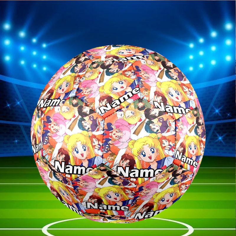 Custom Name Personalized Sailor Moon Print Size 5 Soccer Ball Training & Match Football, for Team, Kicking, Gift for Football Enthusiasts