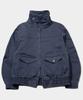 Placestudioman Cut-Out Two-Way Single Collar Pocket Oversized Blouson Zip-Up Strap Jacket [Blue]