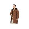 Nike Logo Print Zip-Up Hooded Down Jacket Men Outerwear Brown DV1134-259