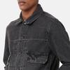 Levis Solid Color Single-Breasted Pocket Long Sleeve Loose Denim Jacket Unisex Jackets Black A7632-0002
