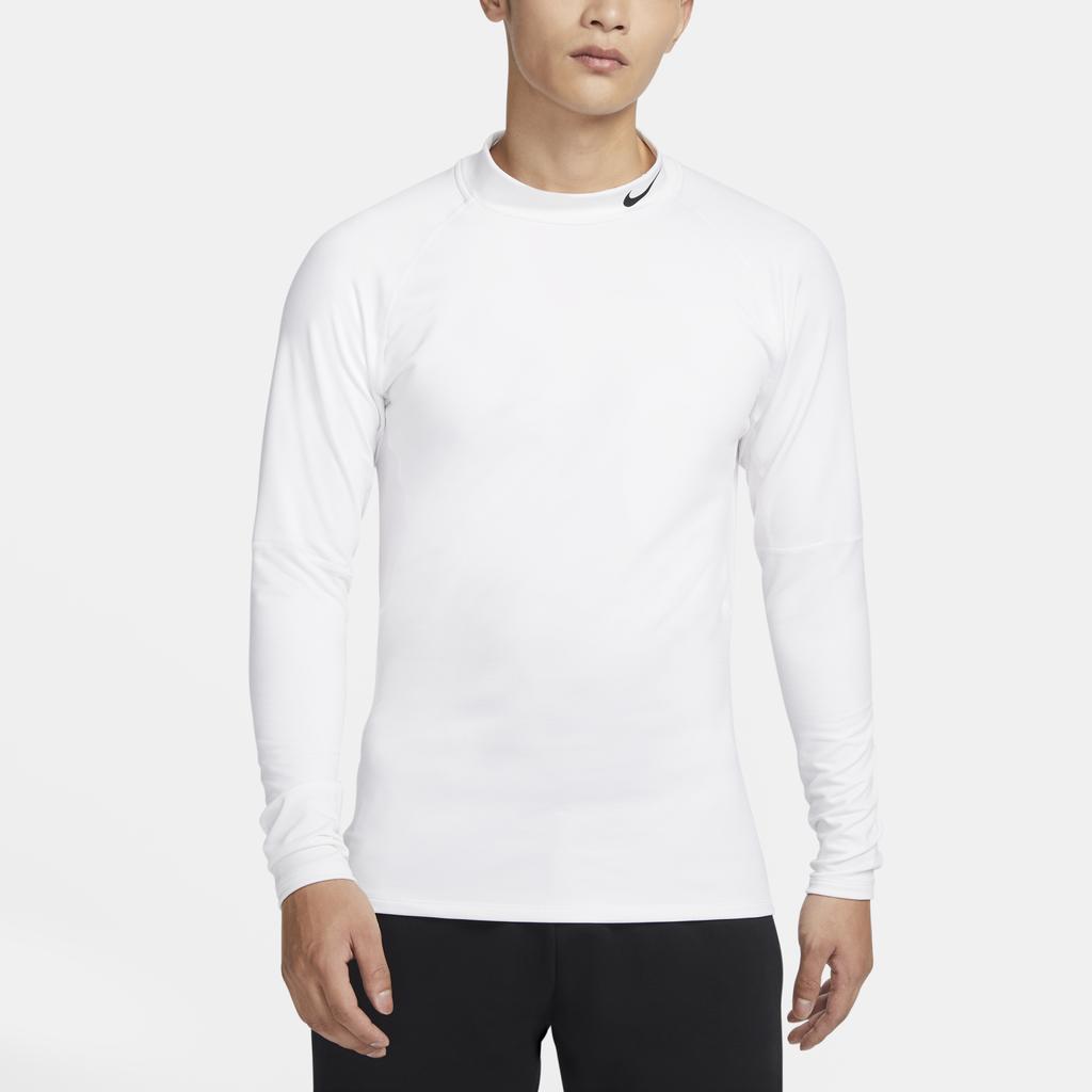 Nike Solid Color Half-Zip Pullover Breathable Casual Sport Long Sleeve Raglan T-Shirt Men Tops White FB8516-100