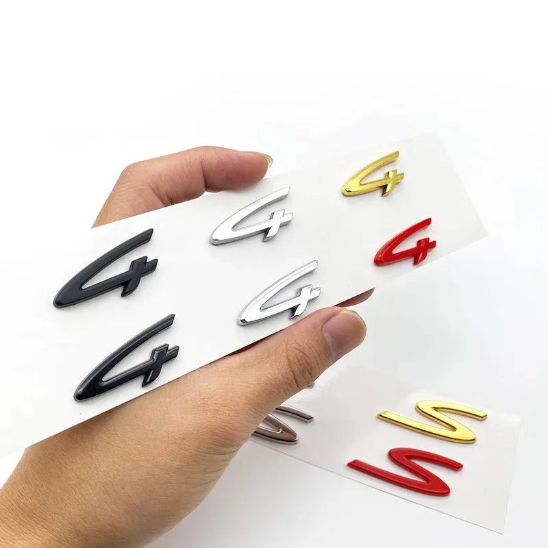 AUQ1 1pcs 4 S ABS New Car logo Fender side sticker Rear Bumper tail door trunk sticker car rear Emblem sticker styling Accessories