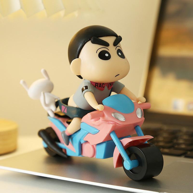 Chan Crayon Shin Motorcycle Action Figure Doll Collectible Toy Car Gift Decor