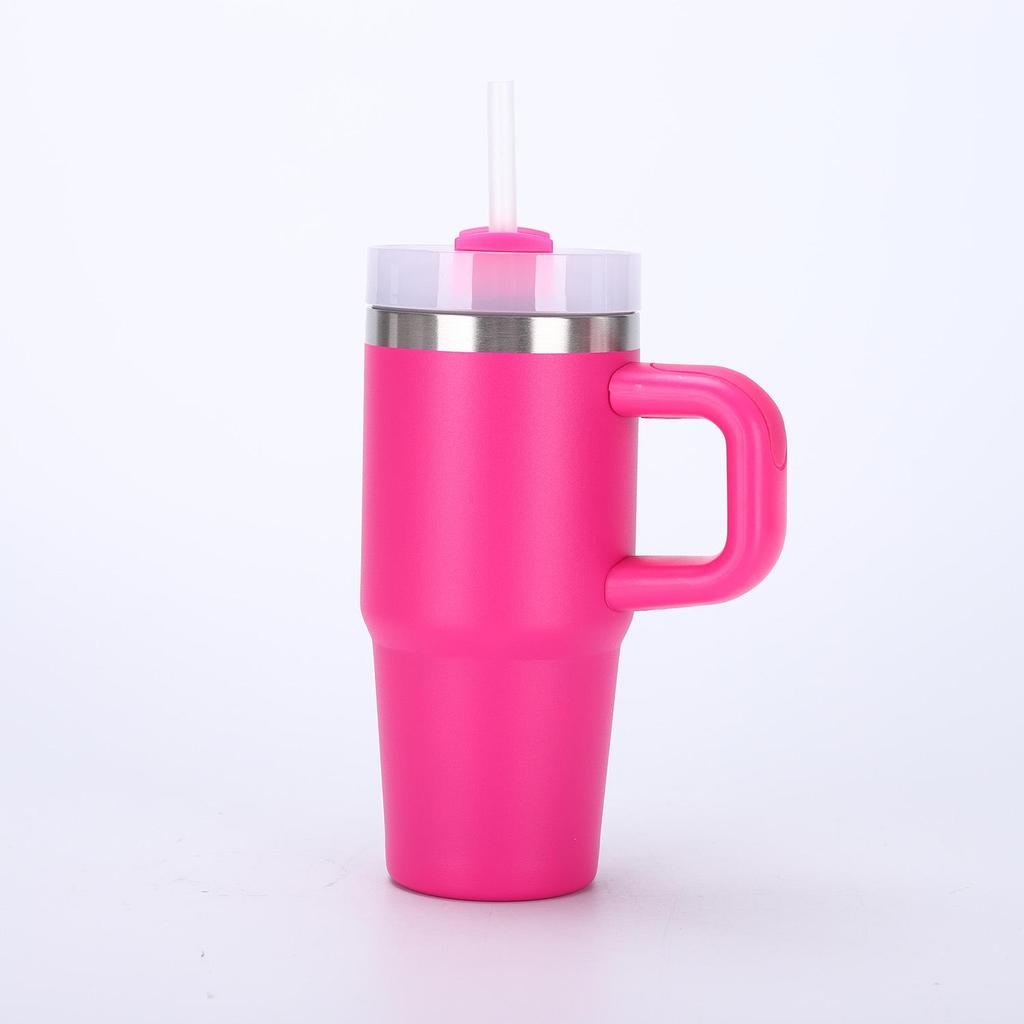 14-20oz Edelstahl-Thermosbecher mit Griff und Strohhalm
