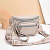 Sacs Bandoulière de Luxe Multi-poches 100% Cuir de Vachette pour Femmes Sacs Messager à Bandoulière Noirs Petit Sac Poitrine Sac de Voyage Selle