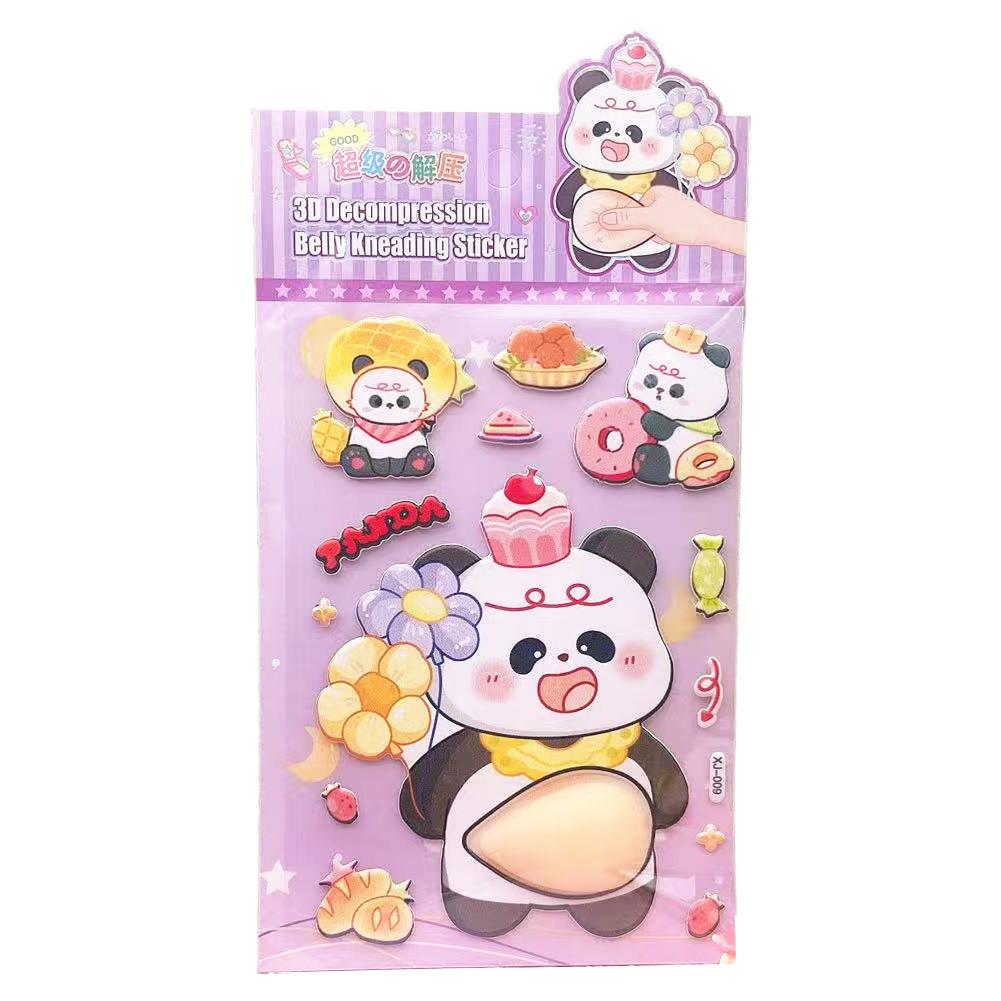 3D Cartoon Animal Relief Stickers DIY Scrapbook Diary Aesthetic School Stationery Stress Relief Puffy Squishy Sticker