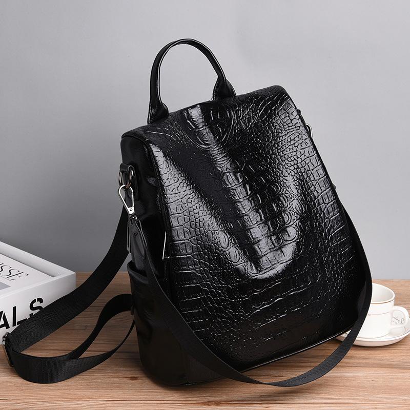 Women's Bag Anti-Theft Backpack Women's Autumn and Winter New Korean VersiPULeather Large Capacity School Bag Patter