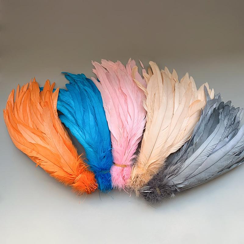 

25-30Cm Faded Colorful Cock Tail Feathers Diy Handmade Performance Dance Decoration Crafts Clothing