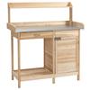Pflanztisch Gartentisch mit 2 Regalen, Schublade, Schrank, verzinkte Stahlblechplatte mit