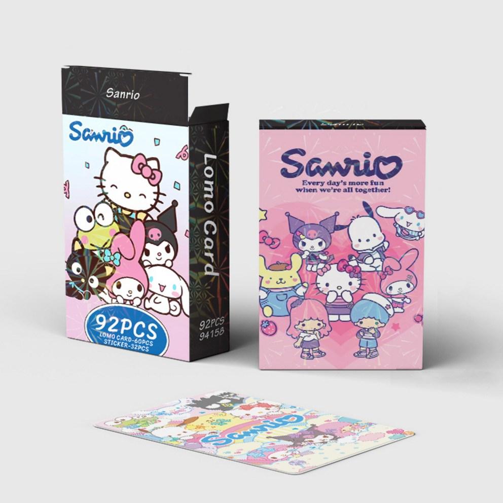 Sanrio Photocard Goods LOMO Illustration Photocard 60pcs + Mini Sticker 32pcs, Party, 1ea