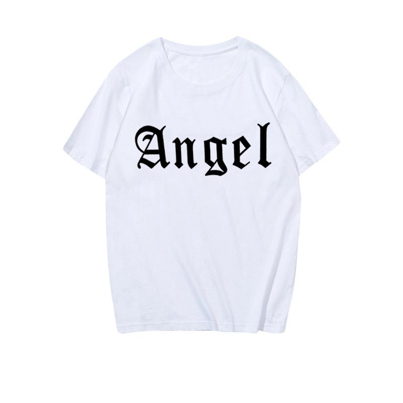 Women T-Shirt Harajuku Vintage Angel Print Short Sleeve Ulzzang Cartoon Gothic Punk Hip Hop Loose T Shirt Kawaii Female Tops