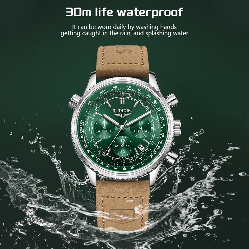 LIGE Marke Original Kreative Quarz Uhr Mode Persönlichkeit Sport Wasserdicht Zeitmessung Herrenuhr Männer Geschenk
