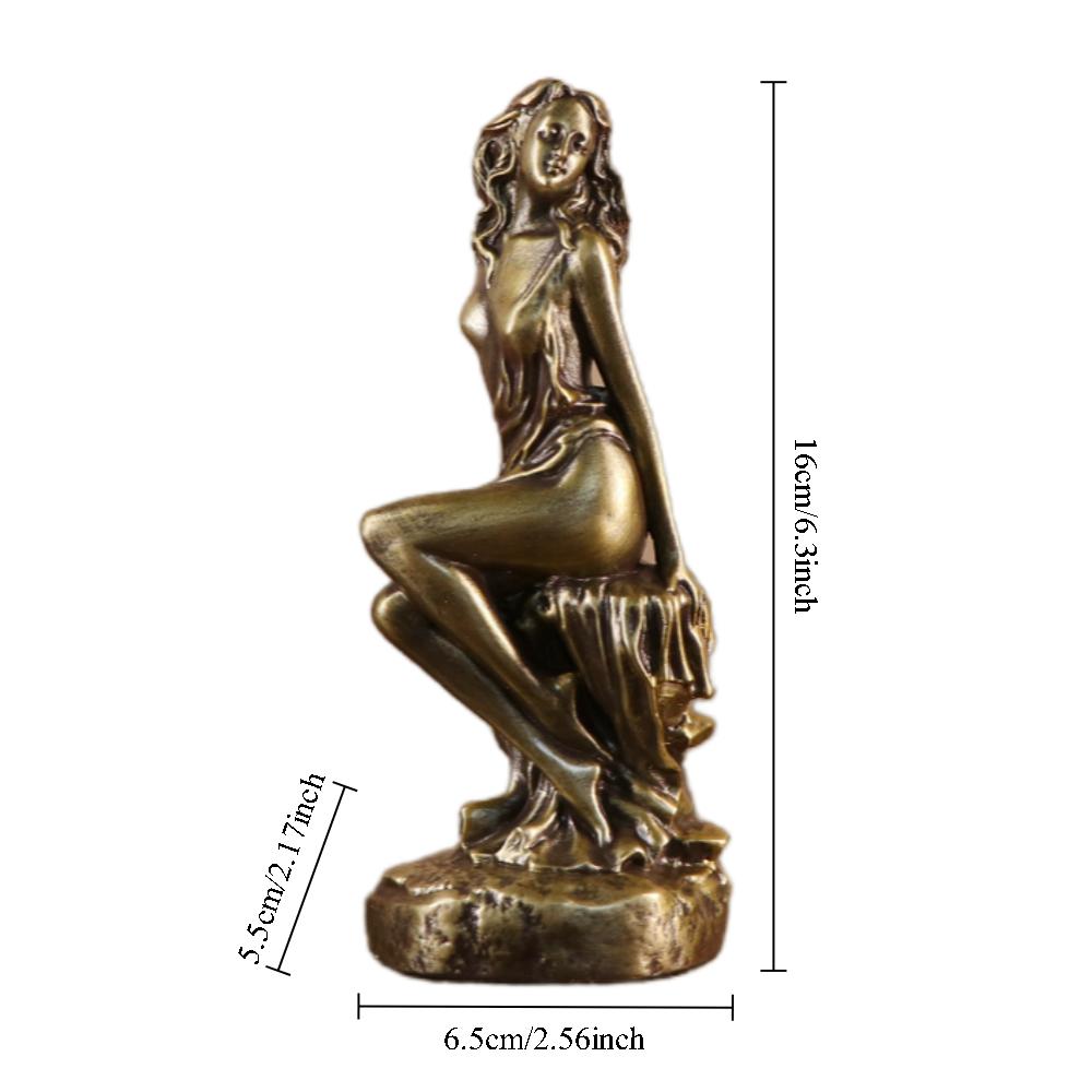 

Sexy Maiden Figurine Resin Figure Sculpture Greek Goddess Venus Statue European Home Living Room Desktop Bookshelf Decoration мідний