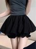 White Spicy Petite High Waist A-line Fluffy Skirt - Anti-Exposure Short Skirt for Women, Spring/Summer