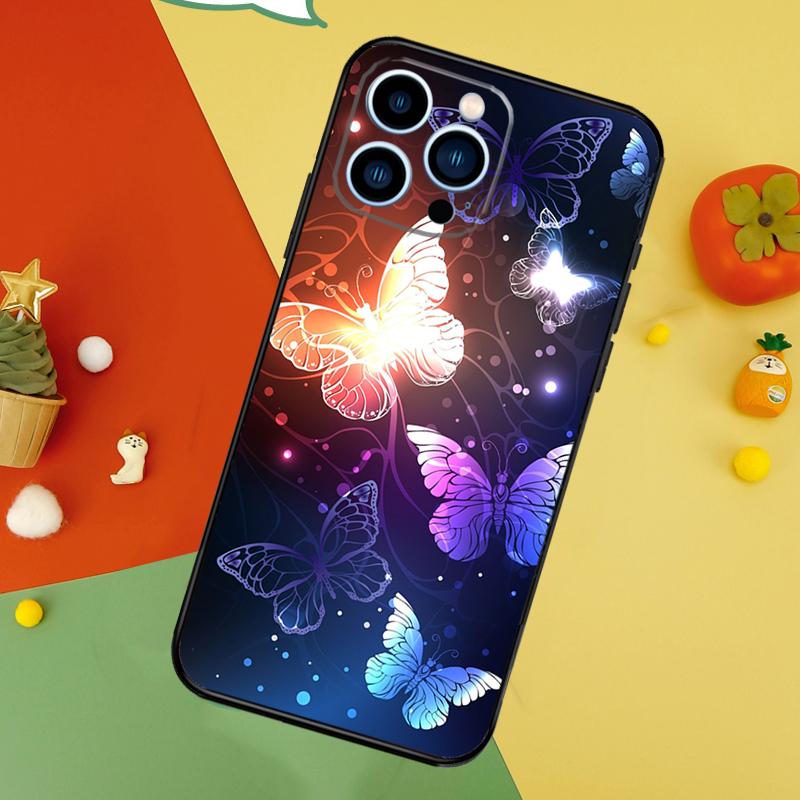 Black Beautiful Butterfly Phone Case For iPhone 17 Pro Max16 15 14 13 11 12 Pro Max Plus 12 13 Mini 16e 17 Air Cover