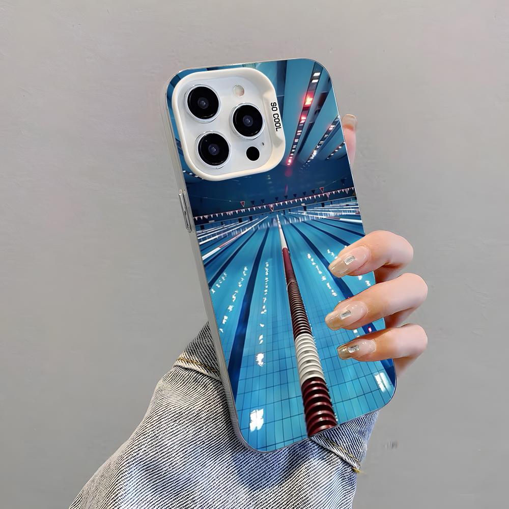 Swimming Pool Water Phone Case For IPhone 17 Pro Max 15 Pro 16 14 Plus 12 13 Mini 11 Pro Shockproof Colorful Cover