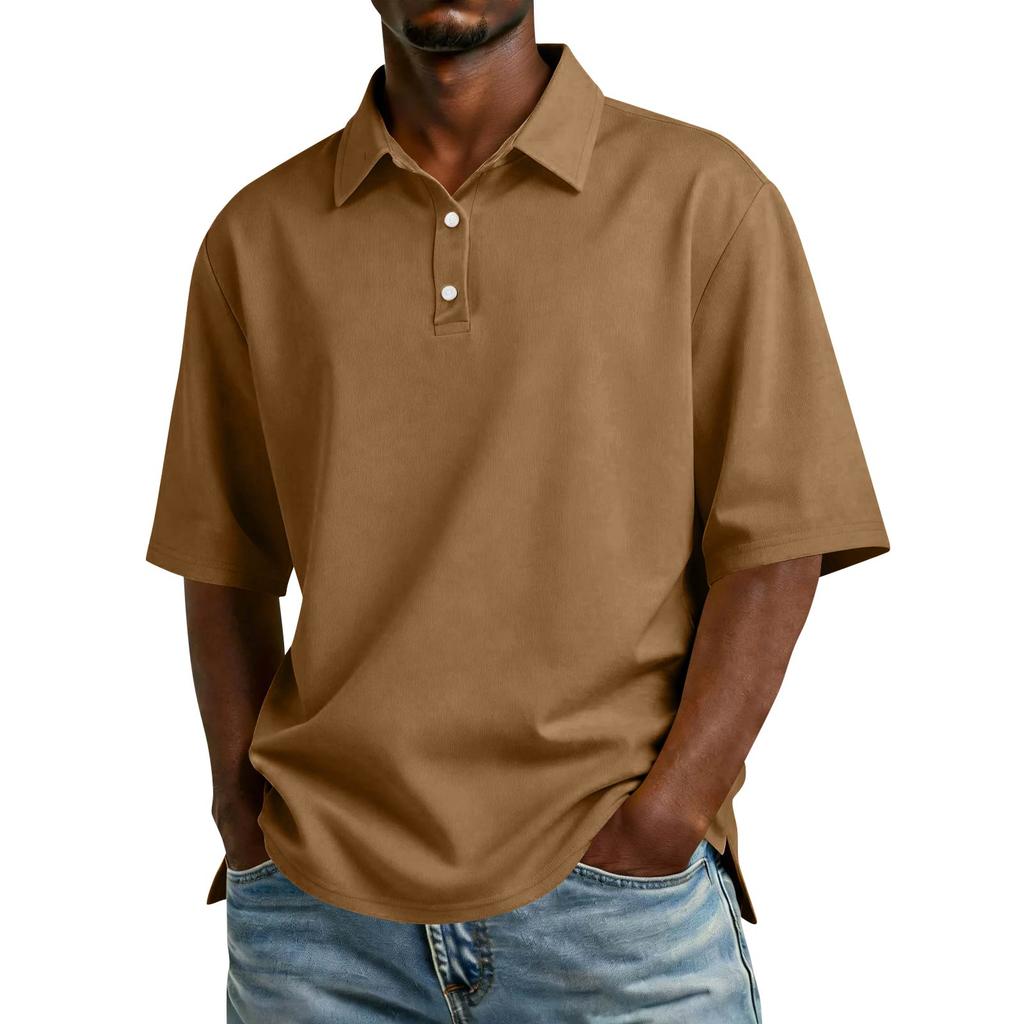 Men's Casual Collared Button-Down Lightweight Breathable Short-Sleeve Shirt