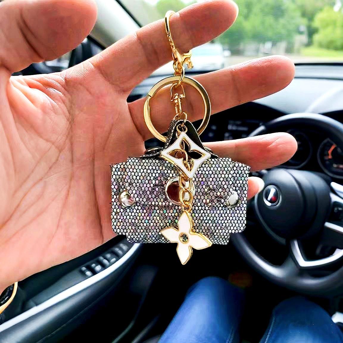 Luxury Zircon Mini Bag Keychain, Glittering Teddy Bear & Heart Pendant,Teddy Bear Keychain Set, Sparkling Crystal Bag Charms