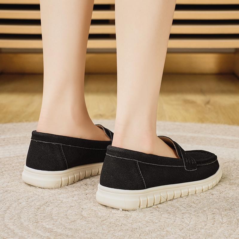 Women's Loafers Moccasins Black Pink Sneakers Casual Walking Shoes