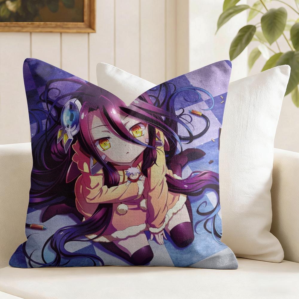 No GGame No Life Cushion Cover Eco Linen Pillow Case DoubleSided Print Breathable Durable Zipper Home Decor Gift