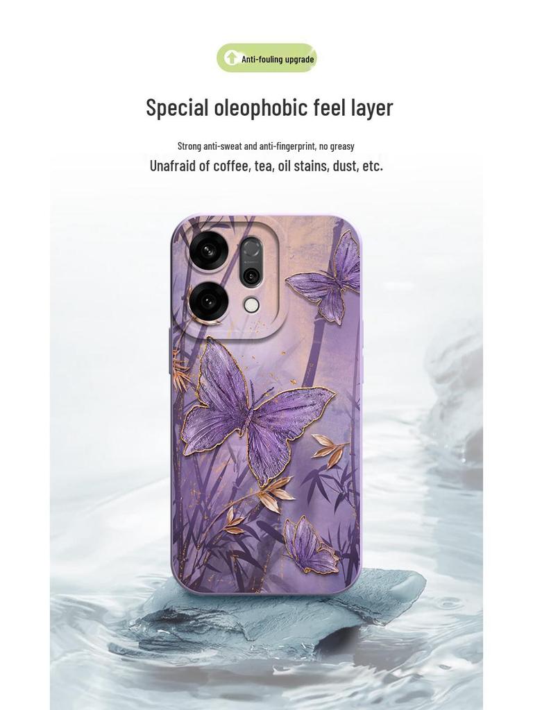 Bamboo Butterfly Ink Phone Case for OPPO Reno14/14Pro/13/12 Fashion Series