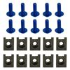 Bruce & Shark Motorcycle 10pcs M6x20mm Aluminum Screen Bolt Fairing Screen Screw Bolt Clip Kit (Blue)