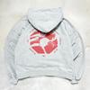 Retro American Style Couple Hoodie Casual Loose Fit Bloodied Man with Kangaroo Pocket Autumn Winter Lazy Style Jacket