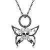 Skull Butterfly Necklace S925 Sterling Silver Necklace Pendant Men and Women Personality Halloween Dark Wind