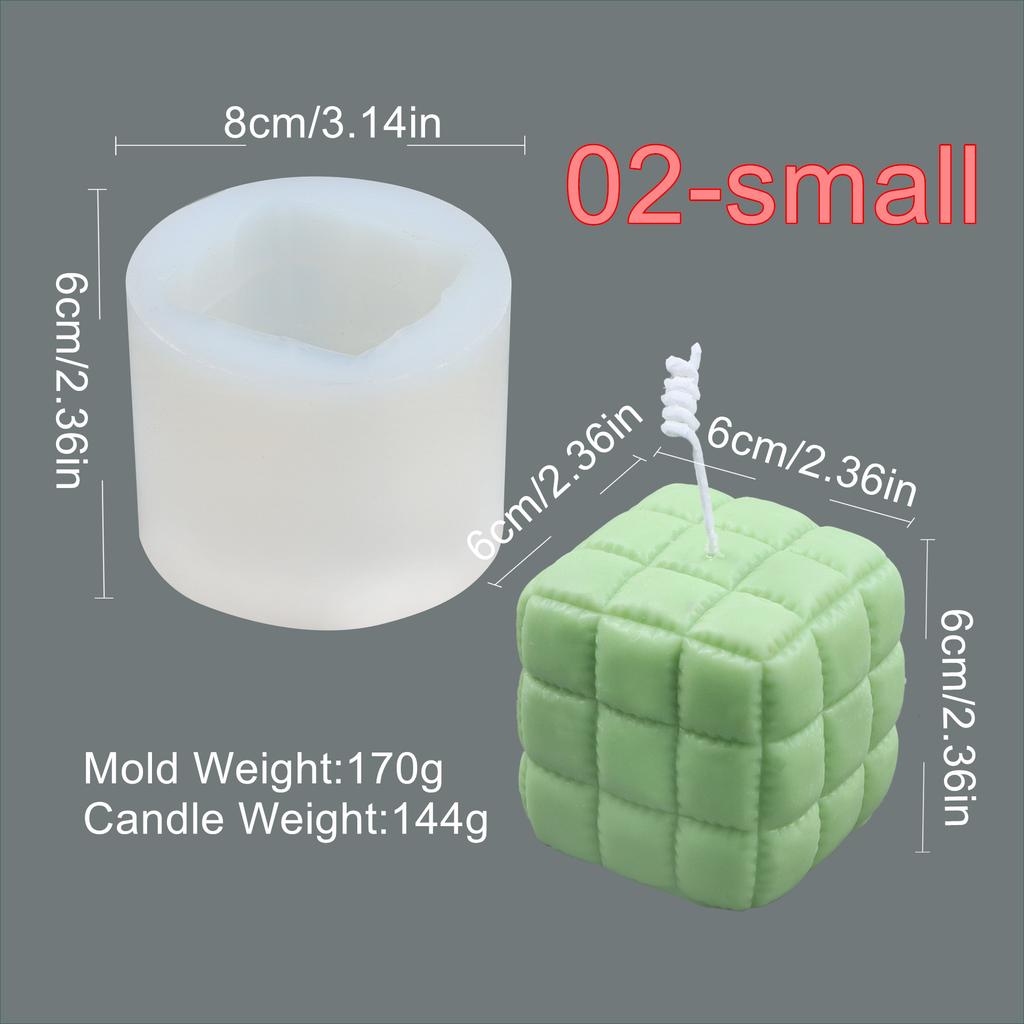 1PC Geometric Ball Cylindrical Candle Silicone Mold DIY woolen yarn bal Soft Bag Sofa Rubik's Cube Soap Resin Craft Cake Fondant