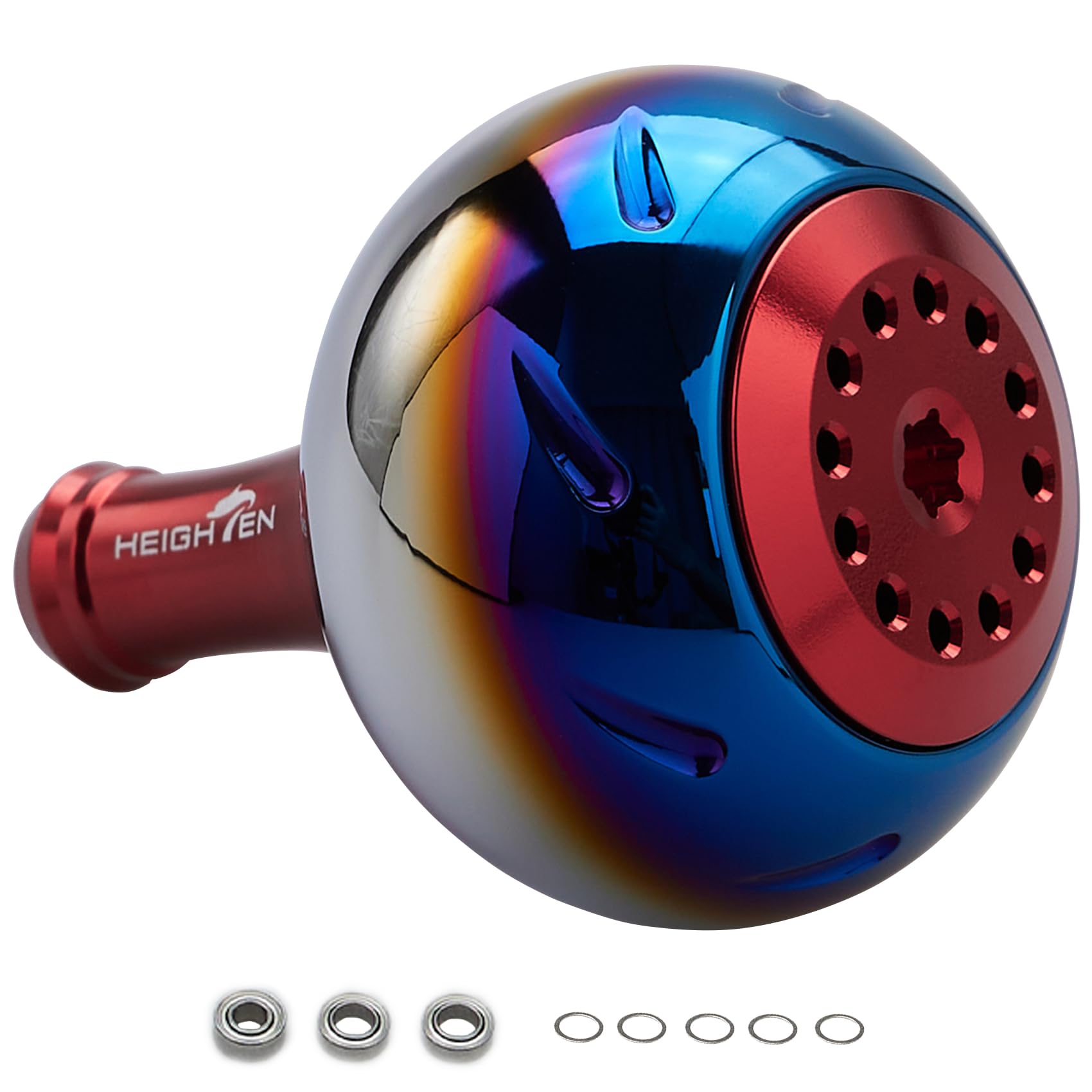 

HEIGHTEN 45mm Power Reel Handle 4 Shimano and Daiwa Aurora Series Knob, Colors, B-Type L-Size, (Red) (725)