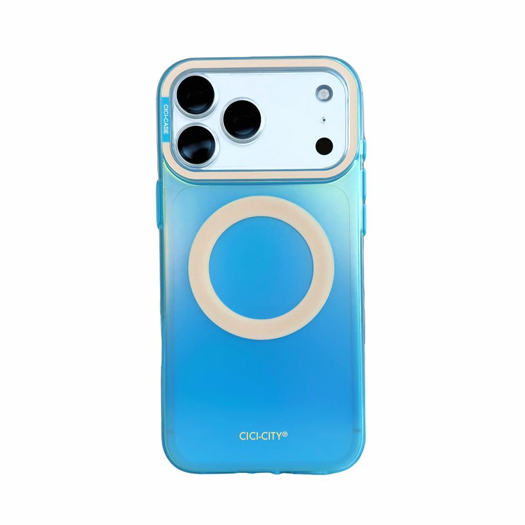 

или Полупрозрачный чехол для телефона Magsafe Dopamine для iPhone 17 16 15 Pro Max 14 13 17 Air Магнитная беспроводная зарядка Градиентная крышка iPhone 17 Pro Max синий