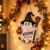 Halloween Wooden Hanging Sign Cute Welcome Door Decor for Party Decorations