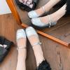 Fashion 2025 Silver Traf Mary Janes Women Shallow Square Toe Flats Ballet Shoes Ladies Girls Lolita Loafers Soft Cozy Barefoot Mocasines