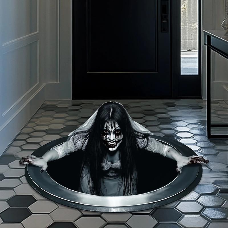 Halloween Wall Stickers Horror Horror Long Hair Ghost Bridal Floor Stickers Bedroom Living Room Home Decoration Wall Stickers