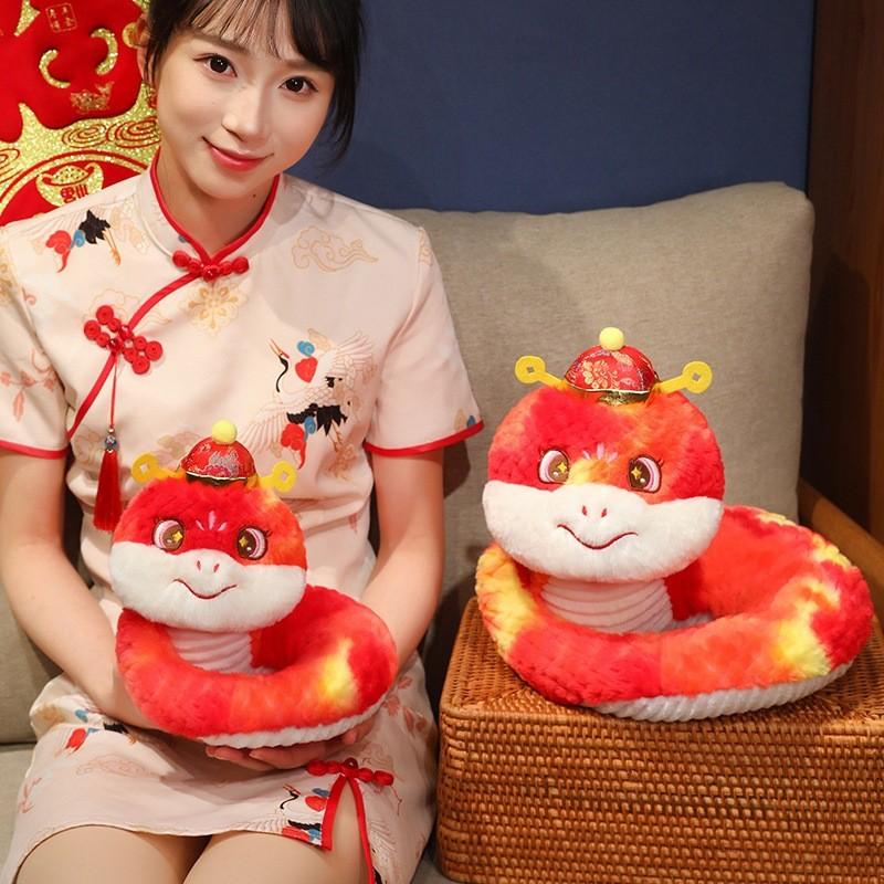 Colorful And Cute 30cm Plush Snake Toy For New Year And Zodiac Gifts Festival
