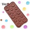 Fondant Cake Decoration Button Silicone Mold, Food Grade Non Stick Chocolate Candy Making Casting Shape Baking Mold Tray, Flexible Easy Release